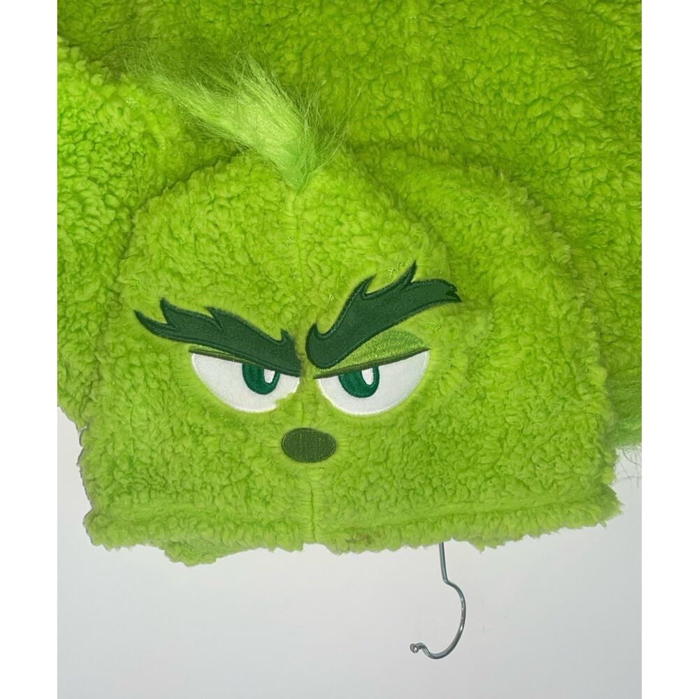 Dr. Seuss Grinch Green Hooded Zip One-Piece Costume Jumpsuit Polyester S